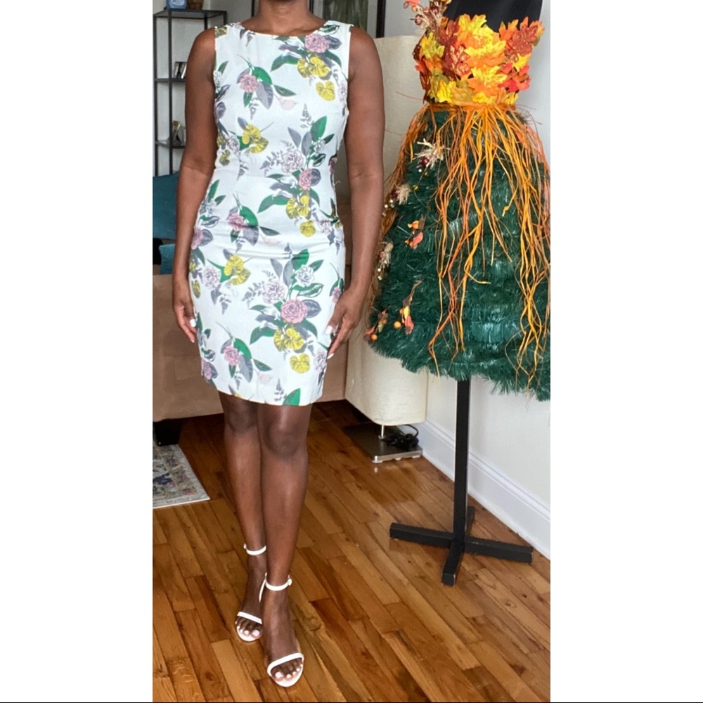 Cutout back shift dress with bead detail